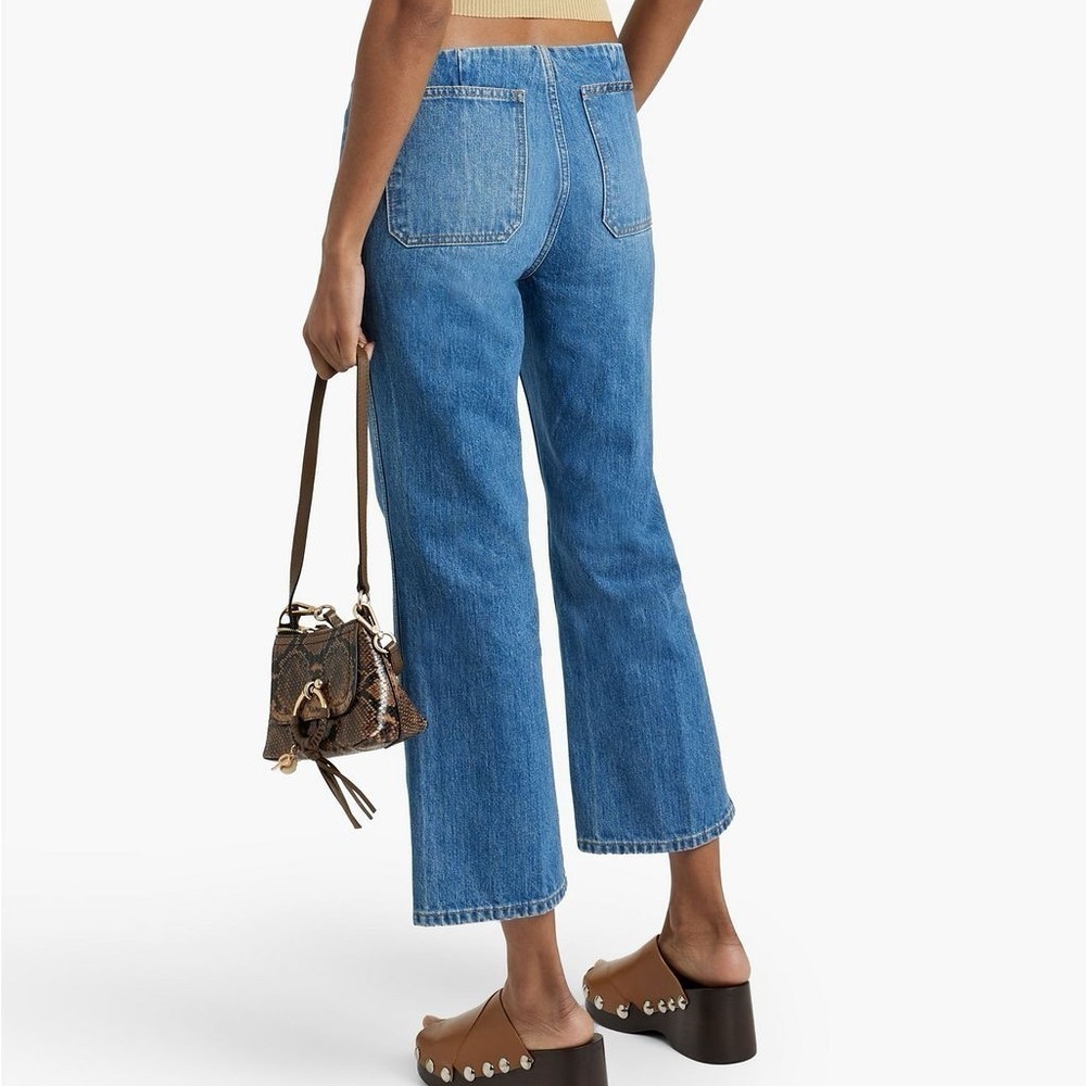 RE/DONE Button Front Crop Boot Jeans Iconic Heritage Silhouette Size 29 NWT - Picture 2 of 6